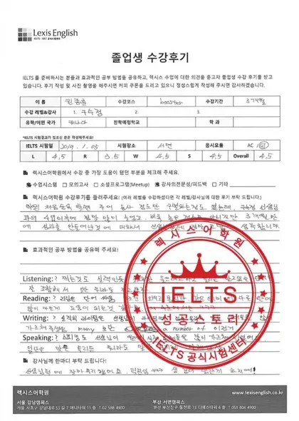 권종훈 님 성적표