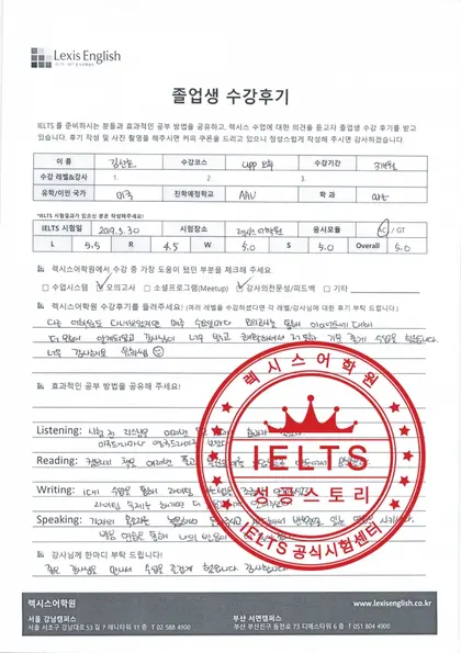김선호 님 성적표