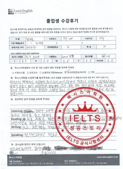 김익준 님 성적표