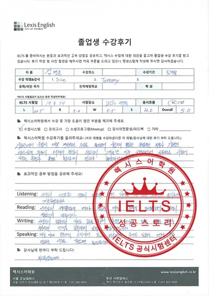 김명준 님 성적표